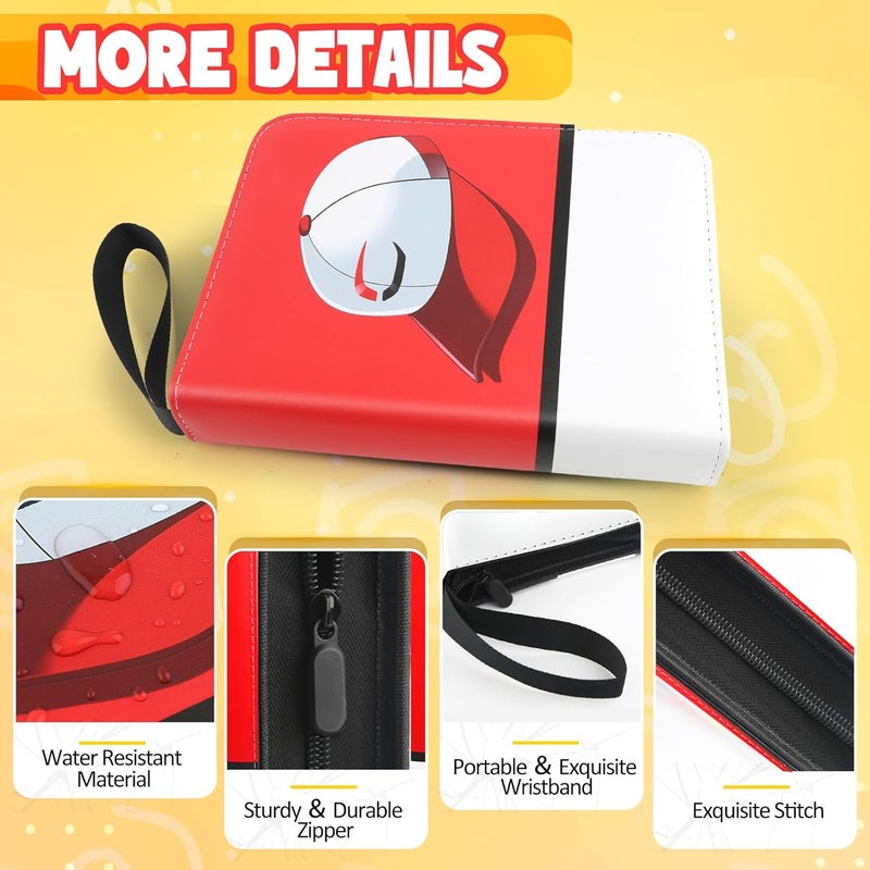 Daisiki Premium Collectible Trading Card Albums，Card Binder Fits 400 Cards with 50 Removable Sleeves，Display Game Card Case book Holder, Boys Hats Themes - Image 3